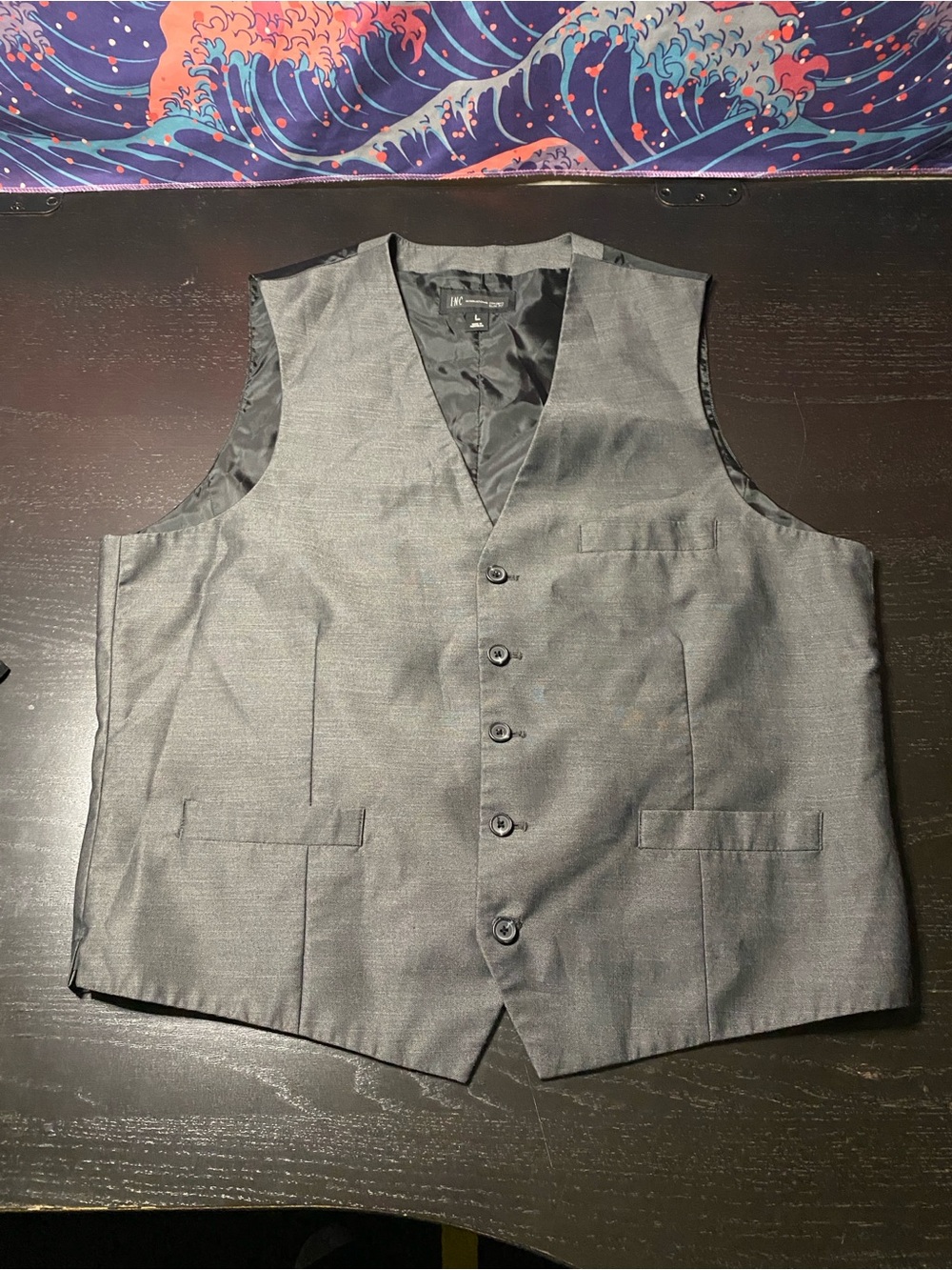 INC International Concepts Slim Fit Black Vest